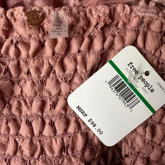 Free People NWT Adella Lace Burnout Slip Dress Pink Size L - Picture 8 of 8